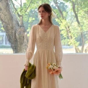 Champagne Lace Midi Dress